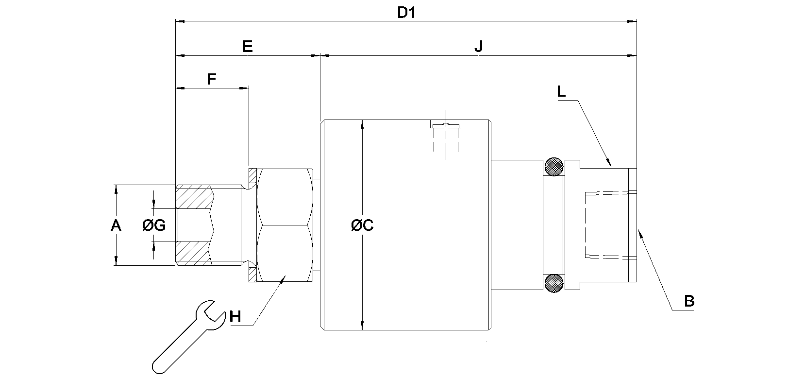 Khớp nối xoay Rotary Union 1102-025-103 Deublin Việt Nam